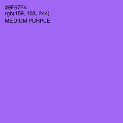 #9F67F4 - Medium Purple Color Image